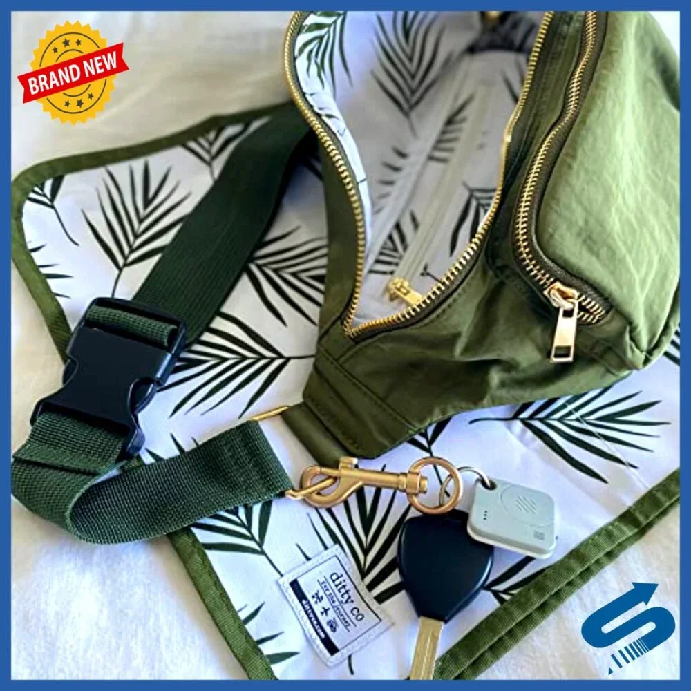 Small Diaper Bag Fanny Pack Crossbody with Waterproof Changing Pad
